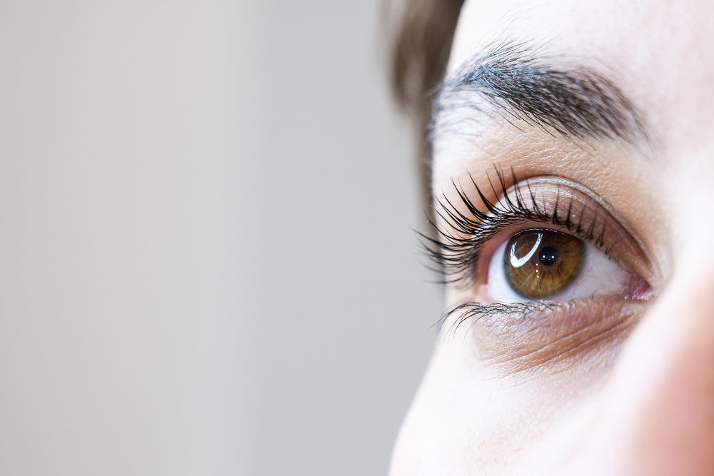 Close-up of a human eye, representing retina health and vision.